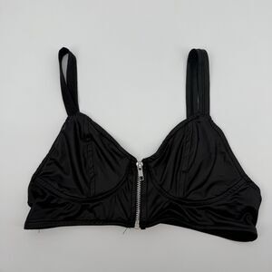Roma Costume Black Y2k Faux Leather Bra Size XS